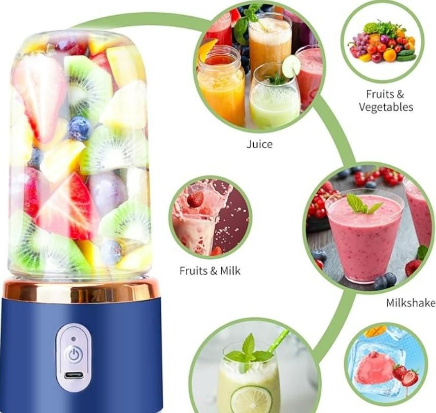 Portable Blender for Smoothies & Juices | 400ML Compact Jar for Soft Fruits |  1800mAh Rechargeable Juicer with Built-in Jar