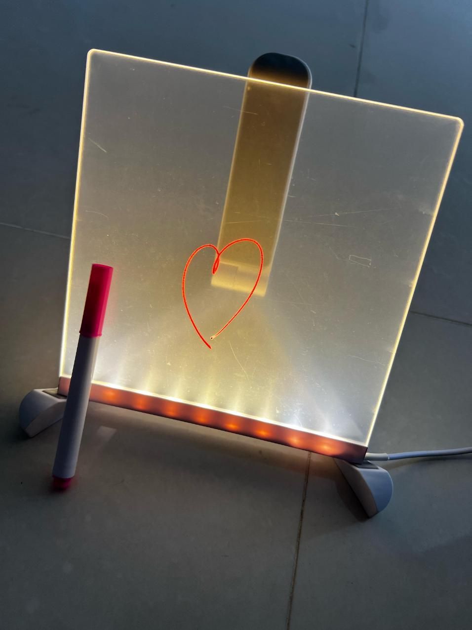 3D LED Light Glass Acrylic Writing pad 3D Acrylic Writing Board with Pen & Light Table Lamp |